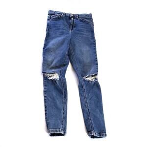 Topshop | Jamie Distressed Trashed Ripped High Waist Skinny Jeans - size note